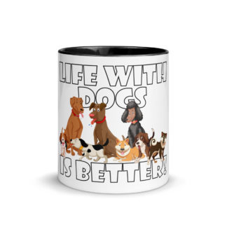 Life with Dogs is better! Mug with Color Inside